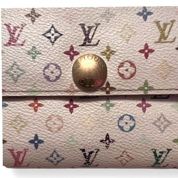 Louis Vuitton Takeshi Murakami White Monogram Multicolore Sarah Wallet - Picture 3 of 12